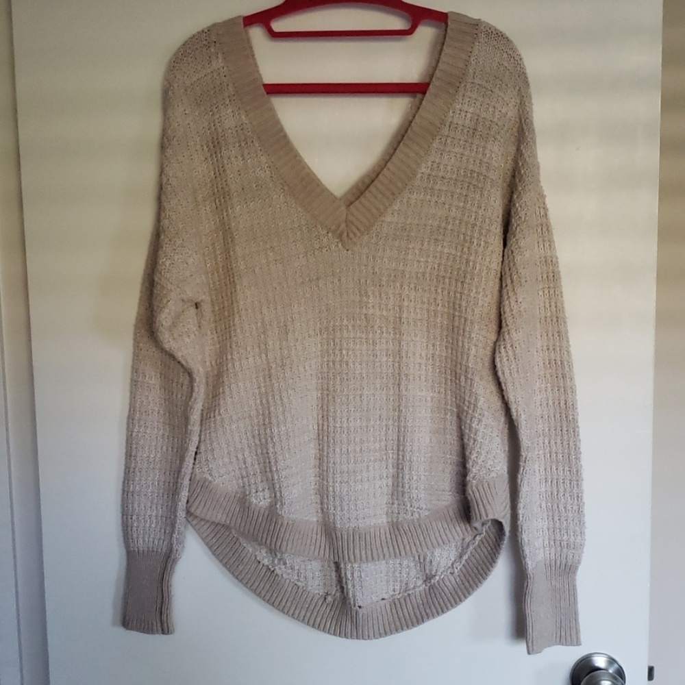 Victoria's Secret V-Neck Sweater Taupe Size Small